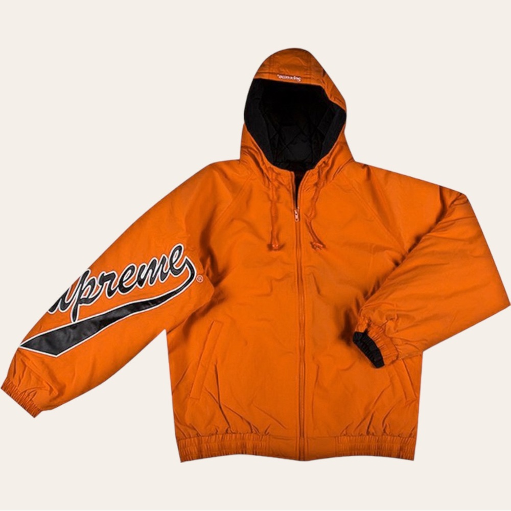 Supreme script sideline jacket orange